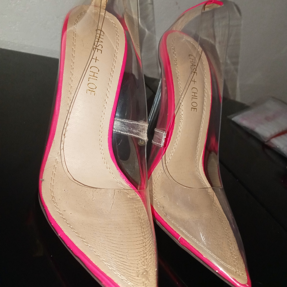 Chase + chloe neon pink heels size 5.5